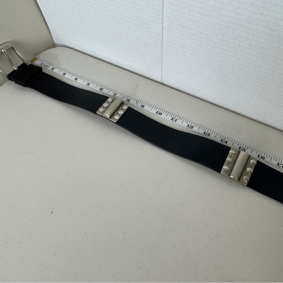 Vintage Black Y2K Grunge Studded Real Leather Belt Punk Rock Goth Size 30 main image 10